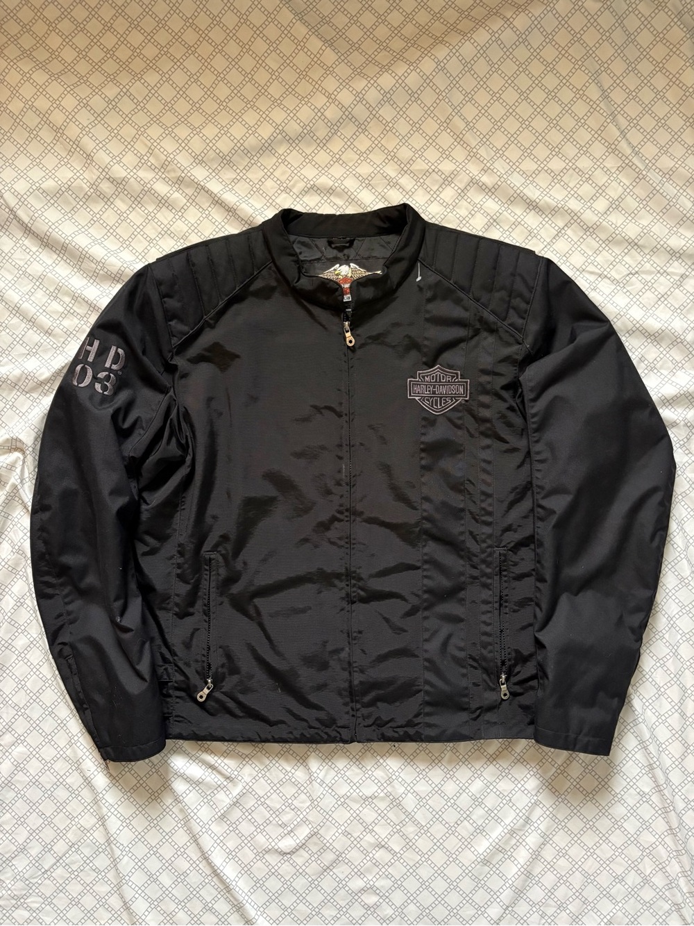 Harley-Davidson Black Men’s Motorcycle Jacket with Subtle Logos